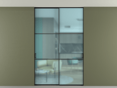 Перегородка Формато внутри проёма скрытое крепление в потолок 2 створки