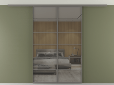 Перегородка Формато вдоль стены на потолок 2 створки