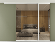 Перегородка Формато вдоль стены на потолок 3 створки с синхронным механизмом