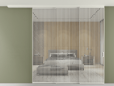 Перегородка Формато вдоль стены на потолок 3 створки с синхронным механизмом