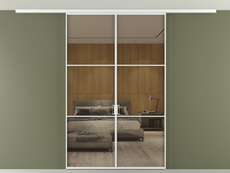 Перегородка Формато вдоль стены на потолок 2 створки