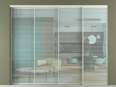 Перегородка Formato внутри проёма 4 створки с синхронным механизмом