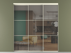 Перегородка Формато внутри проёма 3 створки с синхронным механизмом