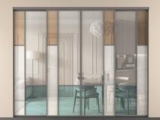 Перегородка Мозаик внутри проёма 4 створки