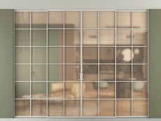 Перегородка Формато внутри проёма скрытое крепление в потолок 4 створки