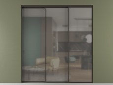 Перегородка Формато внутри проёма 3 створки с синхронным механизмом