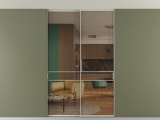 Перегородка Формато внутри проёма скрытое крепление в потолок 2 створки