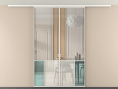 Перегородка Мозаик вдоль стены на потолок 2 створки