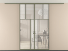 Перегородка Мозаик вдоль стены на потолок 2 створки