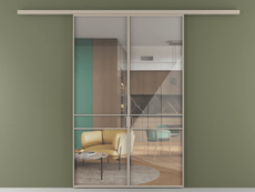 Перегородка Формато вдоль стены 2 створки