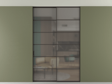 Перегородка Формато внутри проёма скрытое крепление в потолок 2 створки