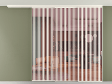 Перегородка Formato вдоль стены на потолок 3 створки с синхронным механизмом