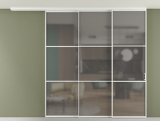 Перегородка Формато вдоль стены на потолок 3 створки с синхронным механизмом