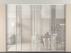 Перегородка Мозаик внутри проёма скрытое крепление в потолок 4 створки