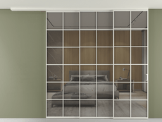 Перегородка Formato вдоль стены на потолок 3 створки с синхронным механизмом