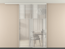 Перегородка Мозаик вдоль стены на потолок 2 створки с синхронным механизмом