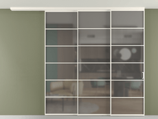 Перегородка Формато вдоль стены на потолок 3 створки с синхронным механизмом