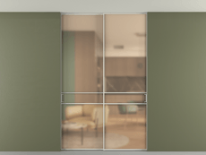 Перегородка Formato внутри проёма скрытое крепление в потолок 2 створки