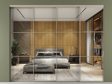 Перегородка Formato внутри проёма 4 створки с синхронным механизмом