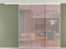 Перегородка Формато вдоль стены на потолок 3 створки с синхронным механизмом