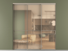 Перегородка Formato внутри проёма 3 створки с синхронным механизмом