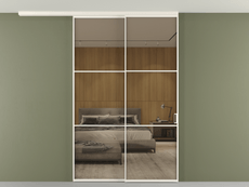 Перегородка Формато вдоль стены на потолок 2 створки с синхронным механизмом