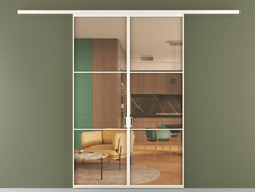 Перегородка Formato вдоль стены 2 створки