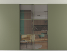 Перегородка Формато внутри проёма скрытое крепление в потолок 2 створки