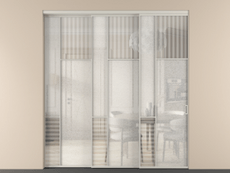 Перегородка Мозаик внутри проёма 3 створки с синхронным механизмом