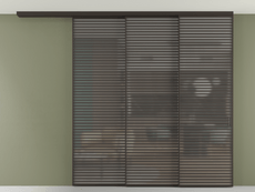 Перегородка Формато вдоль стены на потолок 3 створки с синхронным механизмом