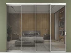 Перегородка Формато внутри проёма 4 створки с синхронным механизмом