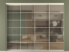 Перегородка Формато внутри проёма 4 створки с синхронным механизмом