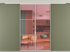 Перегородка Formato вдоль стены на потолок 2 створки