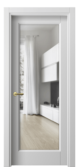 Межкомнатная дверь 1402 МБЛ Прозрачное стекло. Цвет Матовый белоснежный. Материал Гладкая эмаль. Коллекция Galant. Фото. Дверь межкомнатная 1402 МБЛ Прозрачное стекло. Цвет Матовый белоснежный. Материал Гладкая эмаль. Коллекция Galant. Картинка.