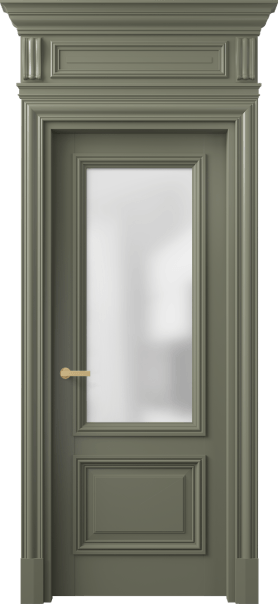 Дверь межкомнатная 7302 МОТ САТ. Цвет Матовый оливковый тёмный. Материал Гладкая эмаль. Коллекция Антик. Картинка.