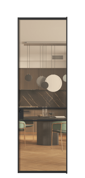 Дверь межкомнатная АЛПЛ040.02 ПРОЗ ОРАНЖ ЧЕР. Цвет Алюминий Черный. Материал Алюминий. Коллекция Formato. Картинка.