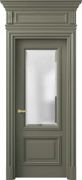 Дверь межкомнатная 7302 МОТ САТ-Ф. Цвет Матовый оливковый тёмный. Материал Гладкая эмаль. Коллекция Антик. Картинка.