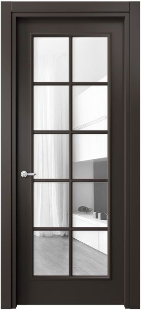 Дверь межкомнатная 8102 МАН Прозрачное стекло. Цвет Матовый антрацит. Материал Гладкая эмаль. Коллекция Paris. Картинка.