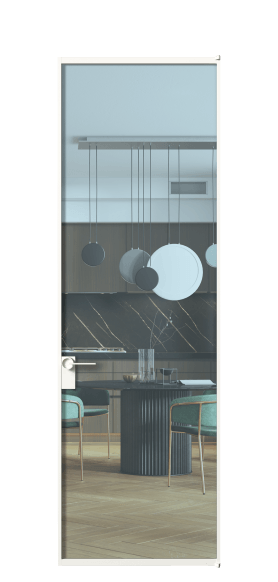 Дверь межкомнатная АЛПЛ040.01 ПРОЗ ГОЛ  БЕЛ. Цвет Алюминий Белый. Материал Алюминий. Коллекция Formato. Картинка.