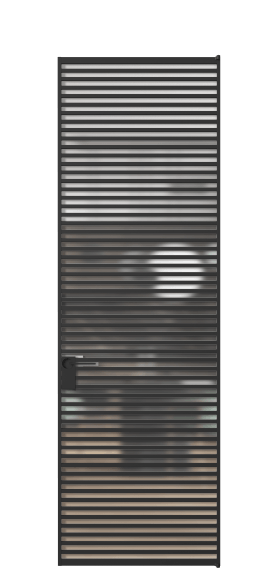 Дверь межкомнатная АЛПЛ040.06 Matelux Crystalvision ЧЕР. Цвет Алюминий Черный. Материал Алюминий. Коллекция Formato. Картинка.