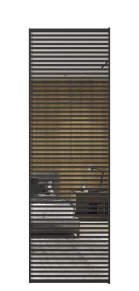 Дверь межкомнатная АЛПЛ040.06 Зеркало триплекс ЧЕР. Цвет Алюминий Черный. Материал Алюминий. Коллекция Formato. Картинка.