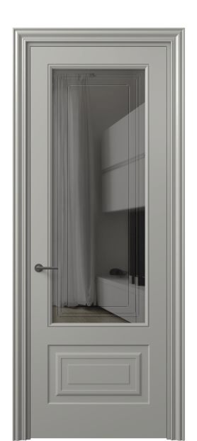Дверь межкомнатная 8442 МНСР Серое с гравировкой. Цвет Матовый нейтральный серый. Материал Гладкая эмаль. Коллекция Mascot. Картинка.