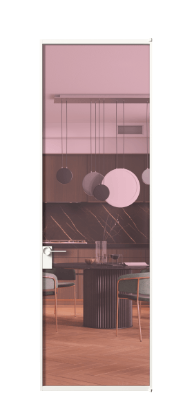 Дверь межкомнатная АЛПЛ040.01 ПРОЗ РОЗ БЕЛ. Цвет Алюминий Белый. Материал Алюминий. Коллекция Formato. Картинка.