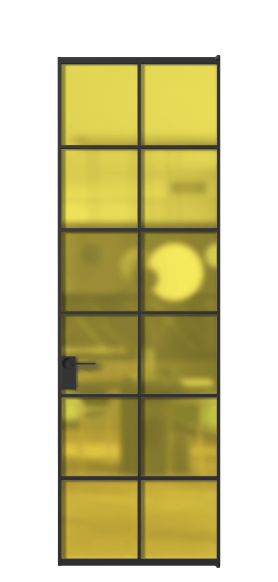 Дверь межкомнатная АЛПЛ040.05 САТ ЖЕЛ ЧЕР. Цвет Алюминий Черный. Материал Алюминий. Коллекция Formato. Картинка.